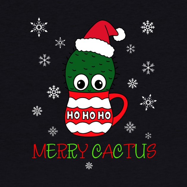 Merry Cactus - Cactus With A Santa Hat In A Christmas Mug by DreamCactus